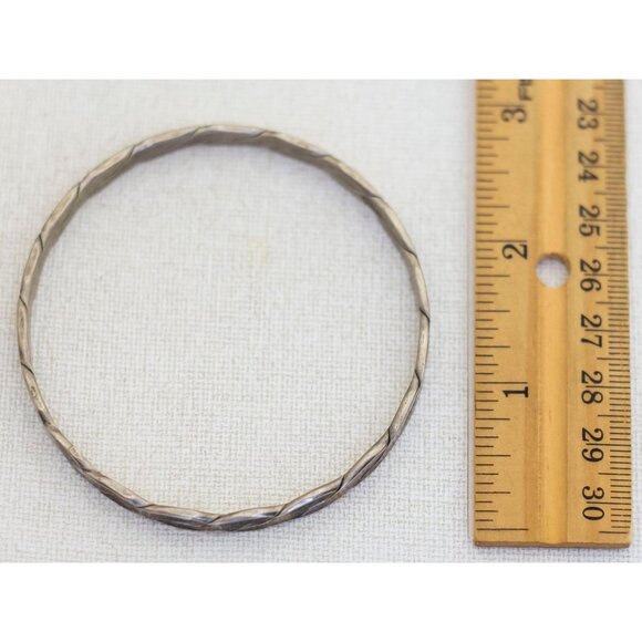 8'' Vintage Mexico Silver Bangle Bracelet made in Mexico - A14 - Picture 3 of 3